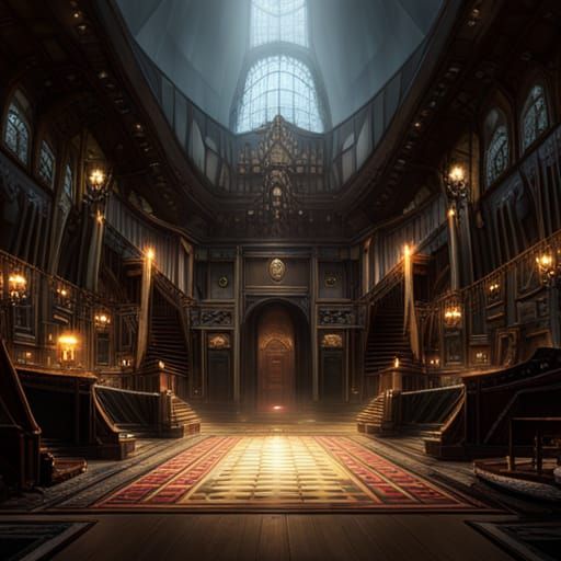 Bomb Attack on Public Hall: Dark Fantasy Art