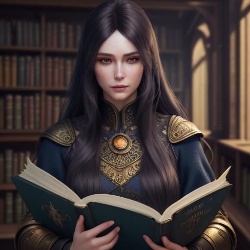 Woman Reading in Bookstore: Fantasy and Photography Blend