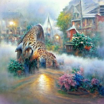 Ethereal Fantasy Animal in Hyperdetailed Mist