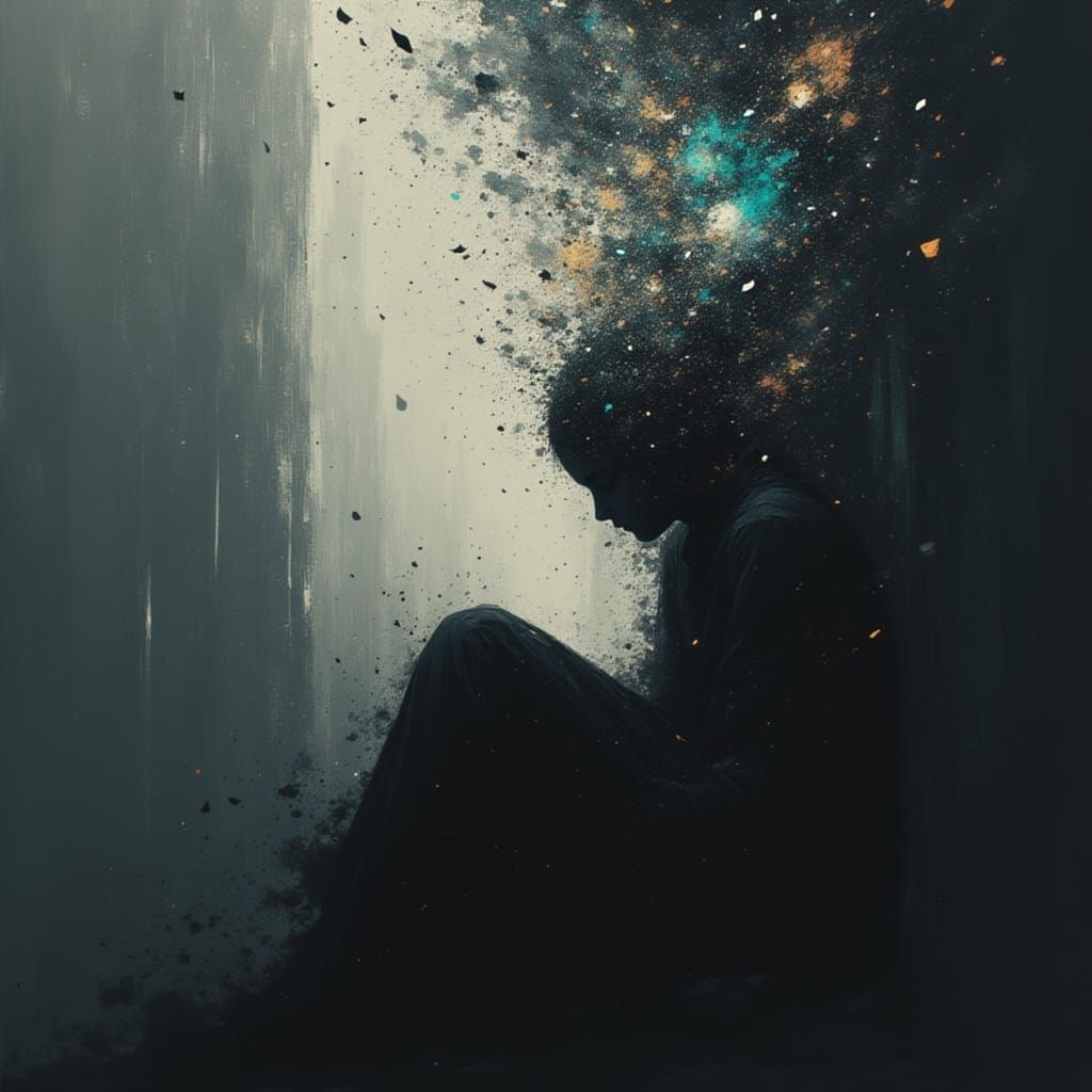 Woman Lost in Grief and Loneliness