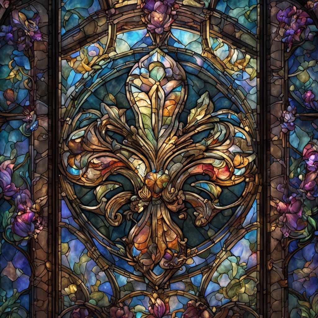 Stained Glass Fleur de Lis Concept Art