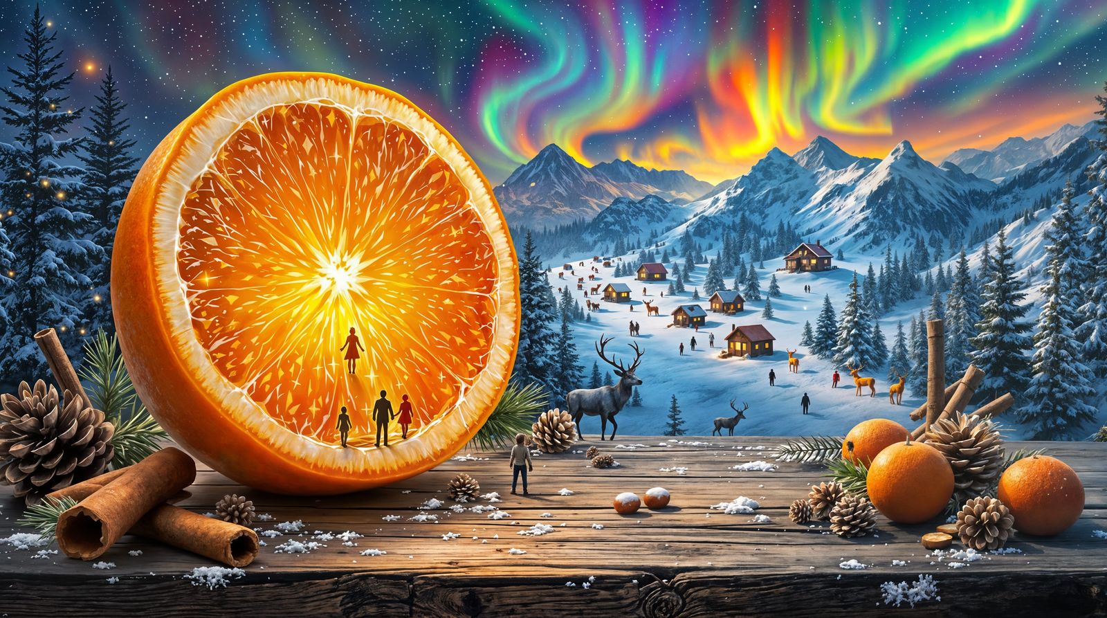 Surreal Winter Shaman Embodies Tangerine Portal