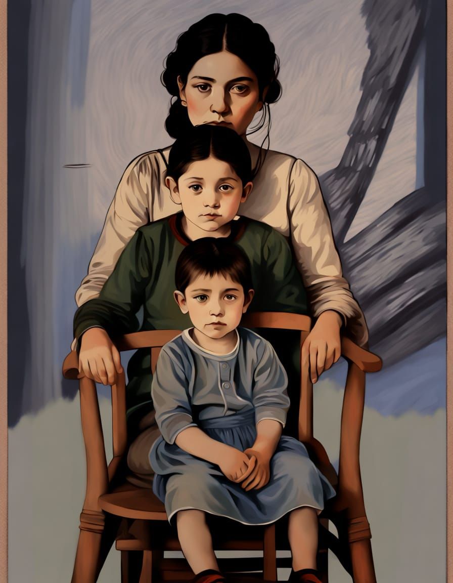 Wisdom in Nature's Embrace: A Low-Angle Oil on Canvas Portra...