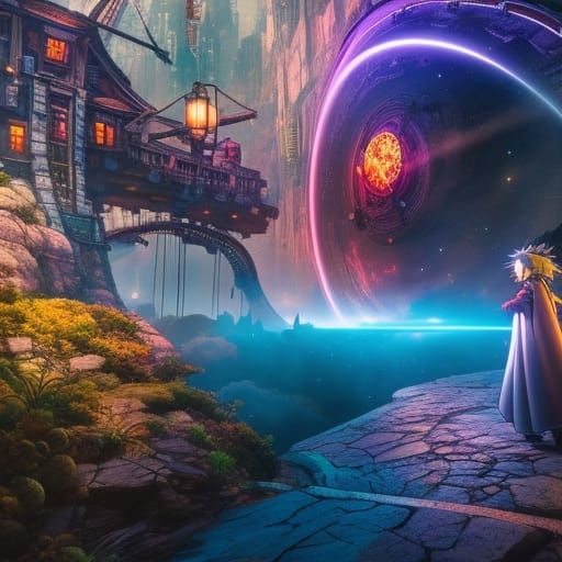 Steampunk Time Machine to a Surreal Dimension, Ghibli Style