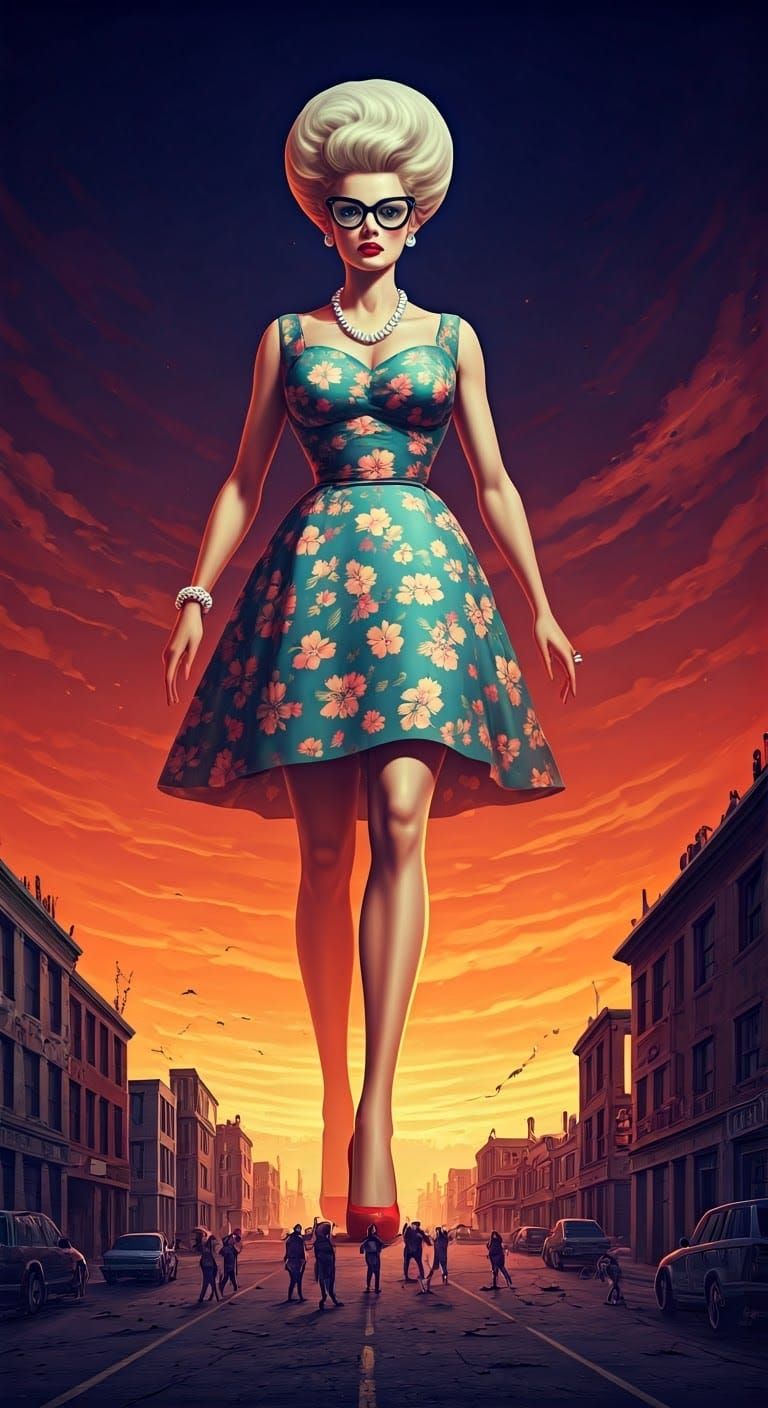 Atomic-Age Sci-Fi Diva's Rampage in Film Noir Style