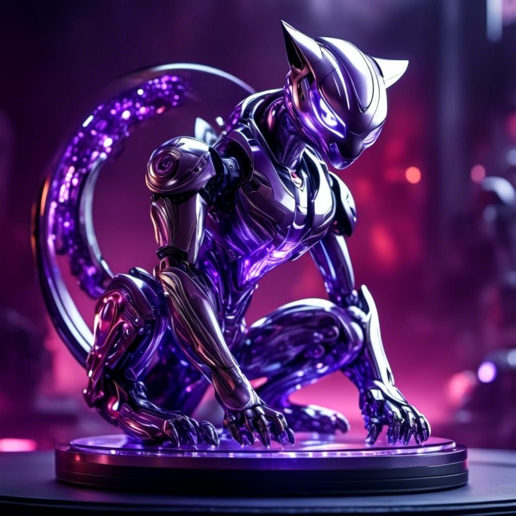Holographic Mewtwo Cyborg by Digital Artist