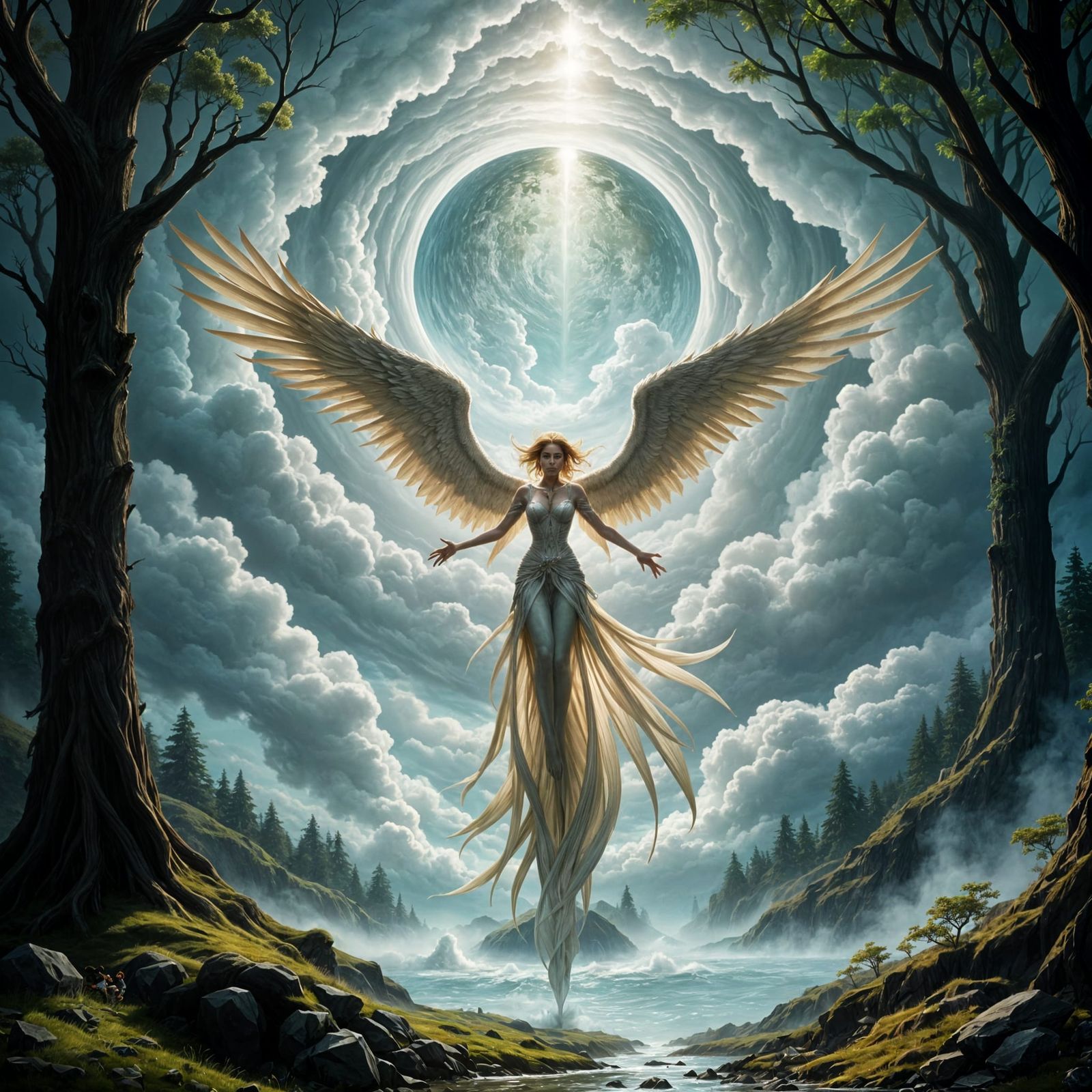 Wind Elemental Unleashed in Dramatic Fantasy Style