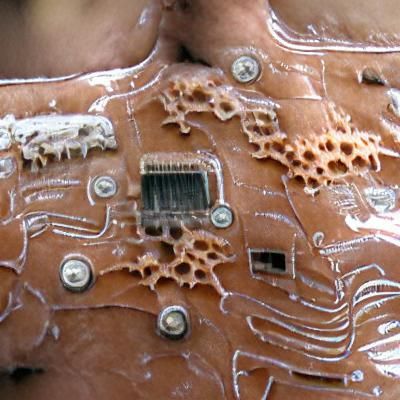 Melting Skin Reveals Circuitry and Gears