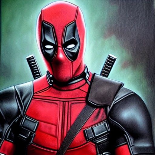 Deadpool in Realistic Oil Painting Style