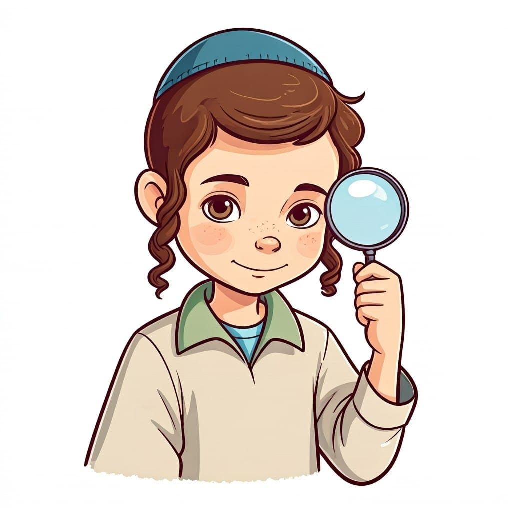 Haredi Jewish Boy in a Raleigh Drawing Style