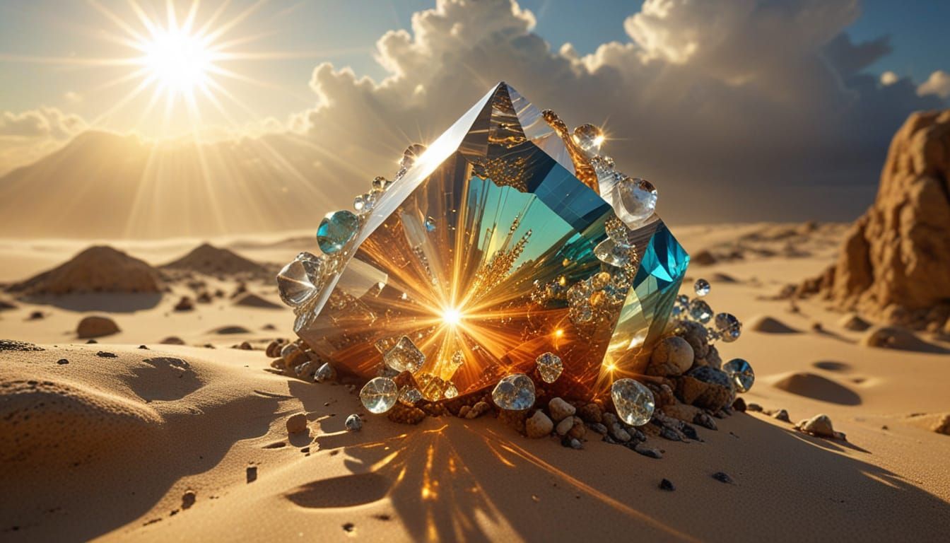 Glass Crystals with Celestial Patterns