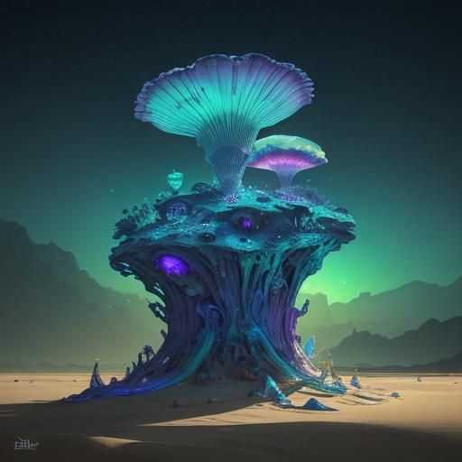 Alien Clam Digs in Iridescent Sand