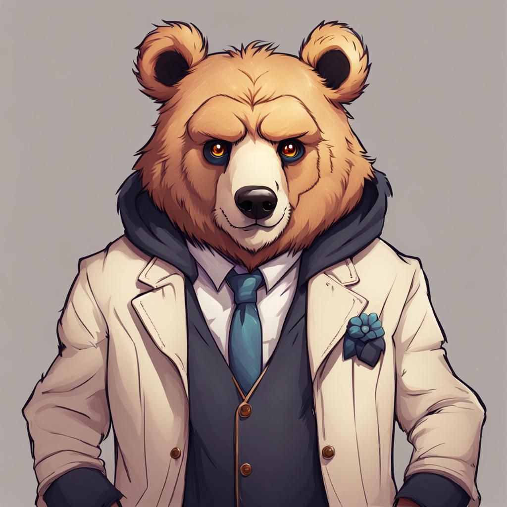 Anthropomorphic Bear Fursona Character Design