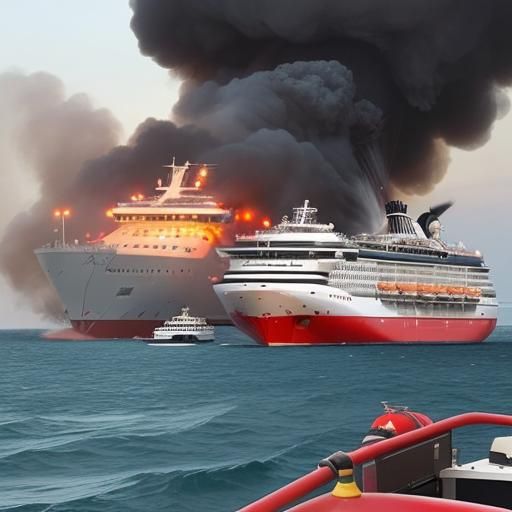 Cruise Ship Fire Rescue at Sea