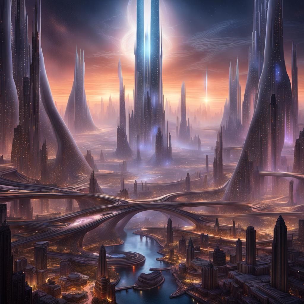 futuristic alien city