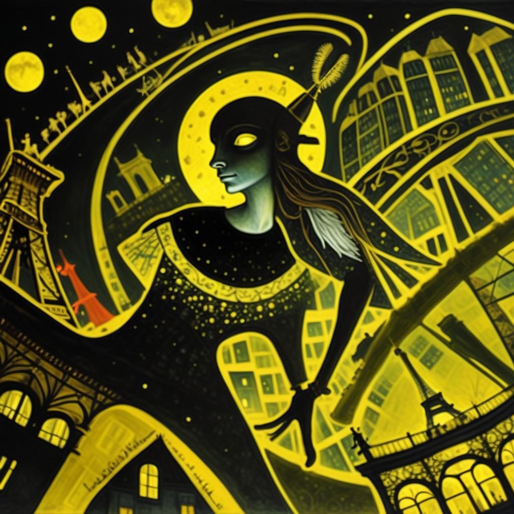 Paris by Night as Hieronymus Bosch Painting