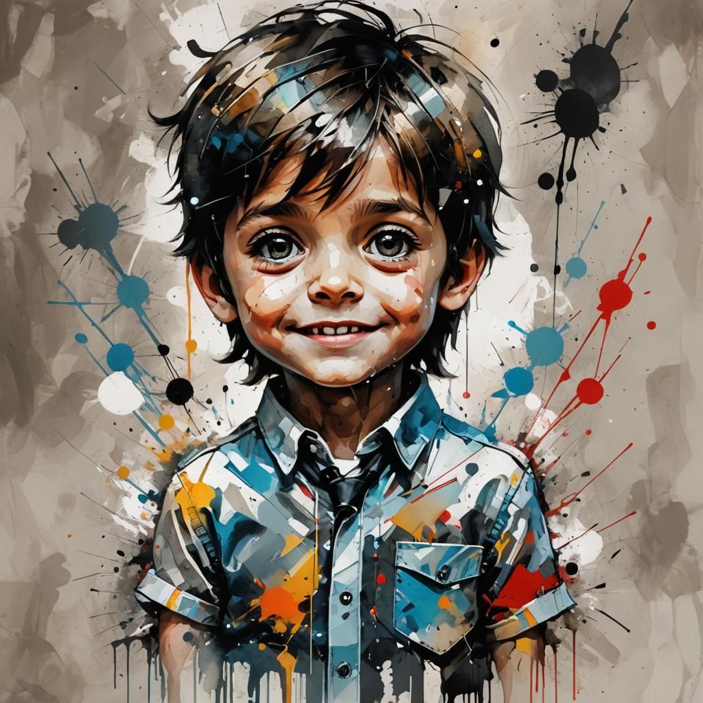 Adorable Chibi Paul McCartney in Comic Expressionism