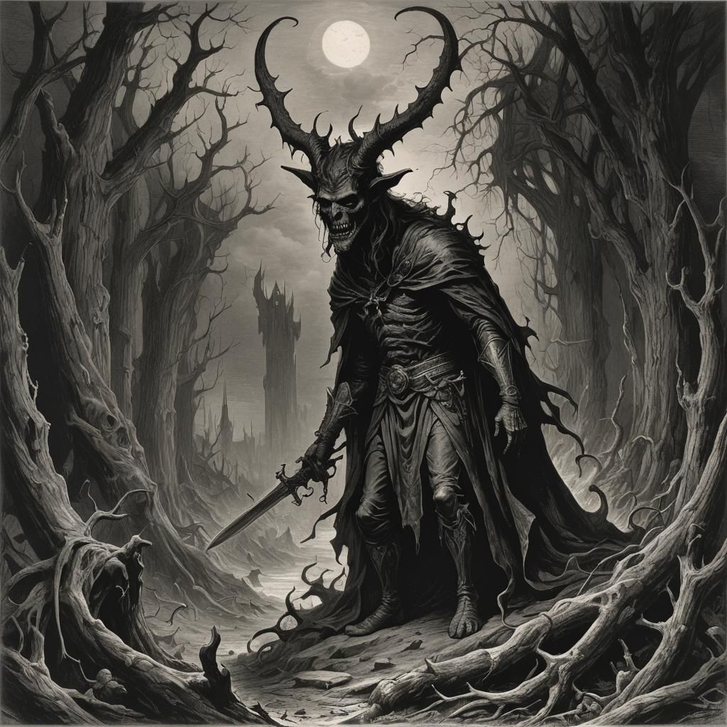 Horror Scene: Me and the Devil, in Doré Style