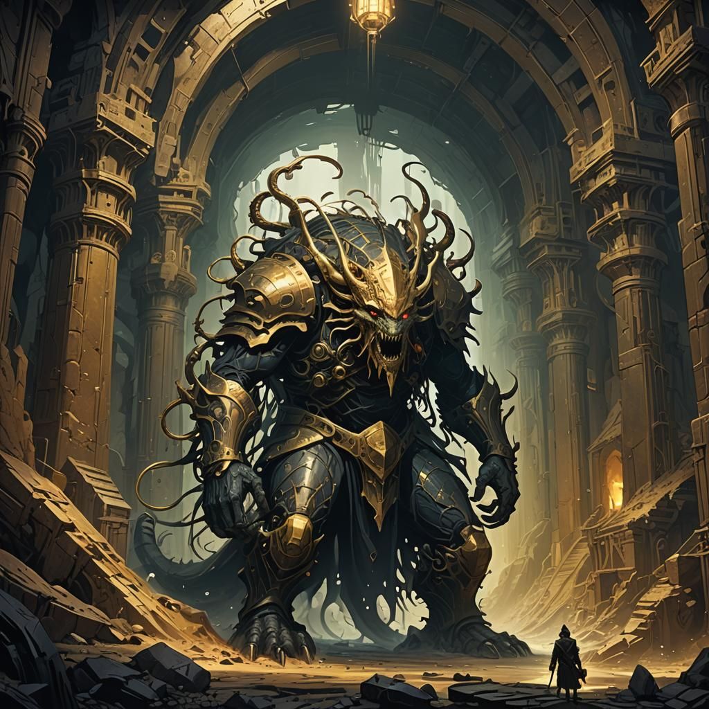 Giant Serapede Invasion in Art Nouveau Gold Mine