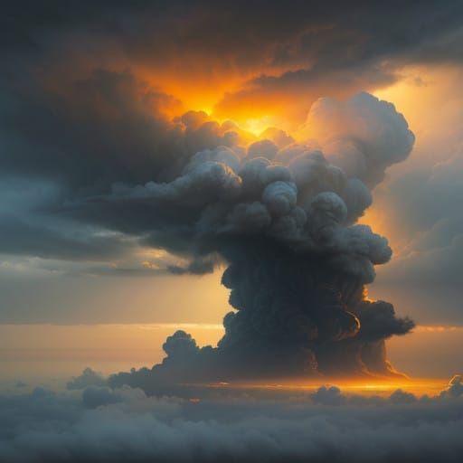 Majestic Supercell Rises into Turbulent Sky in Atmospheric L...