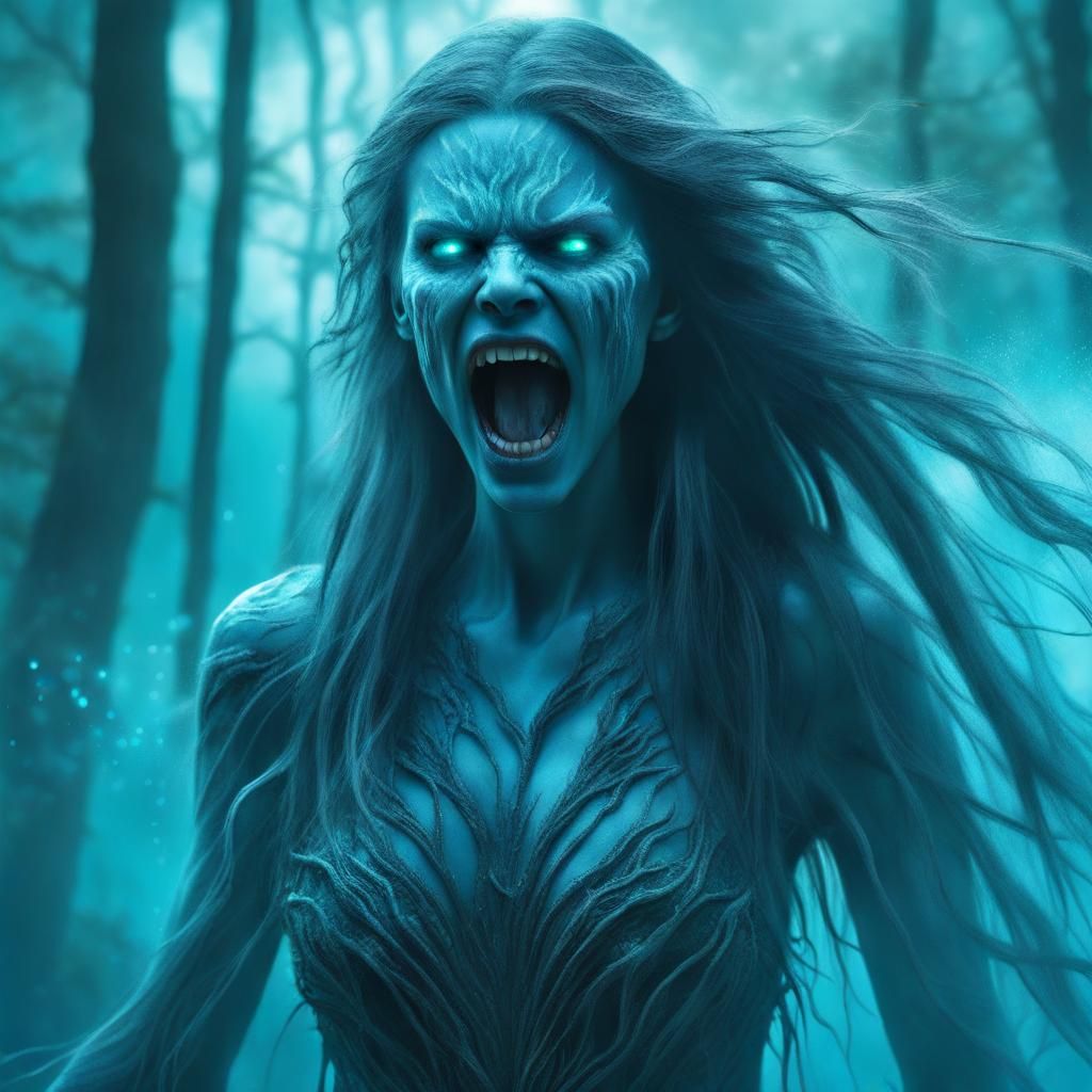 Teal screaming banshee