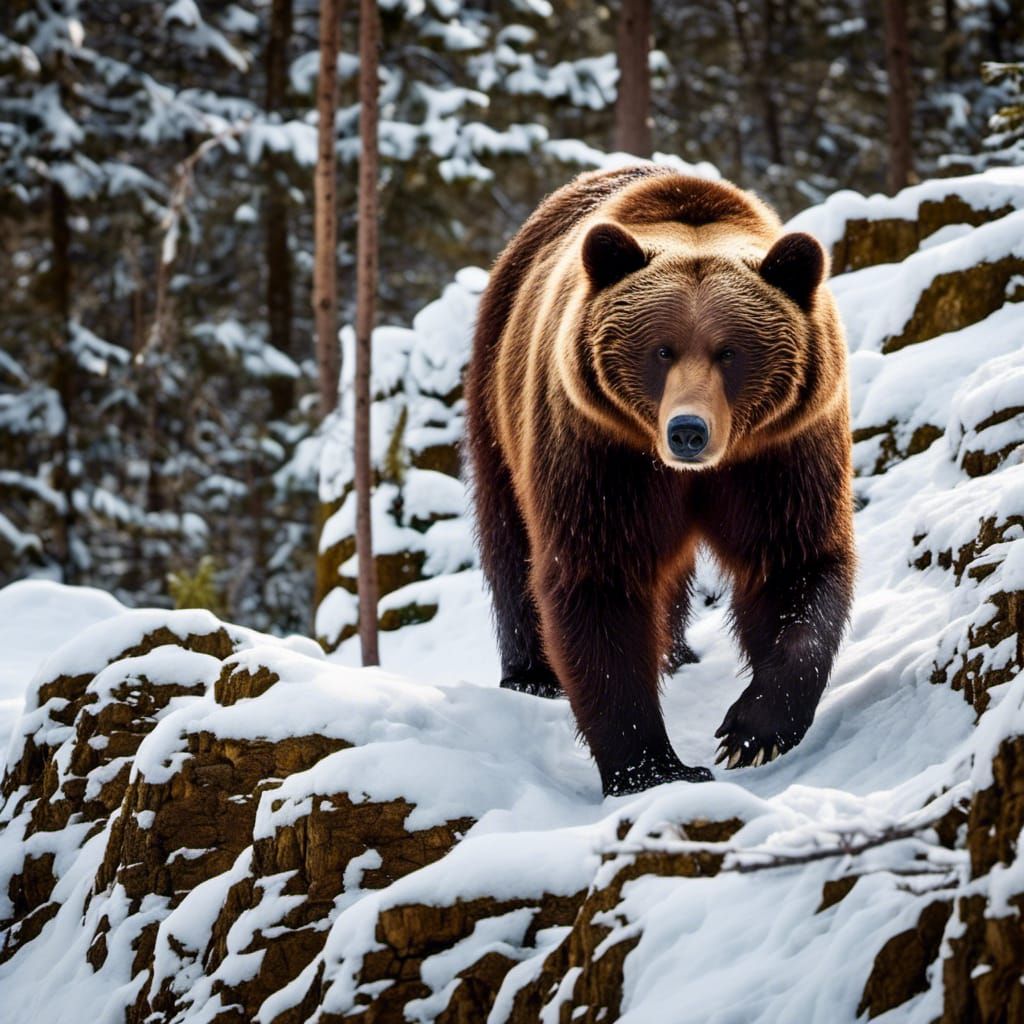 Turquoise Kodiak Bear: Detailed 8K Photography