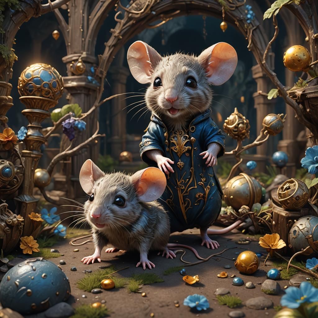 Detailed Baby Mouse Matte Painting