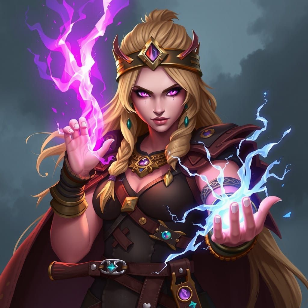 Unstoppable Viking Goddess Lagertha with Purple Eyes