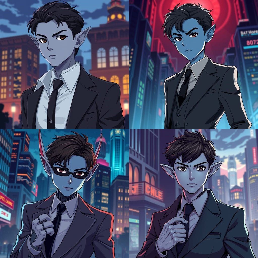 Robotic Humanoid in Sleek Suit, Studio Trigger Style