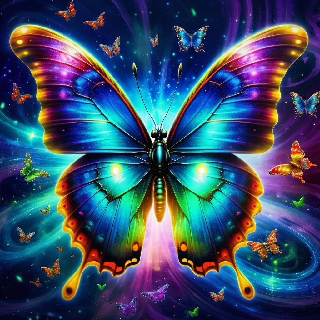 Illuminated Magnetic Butterfly with Amazing Details