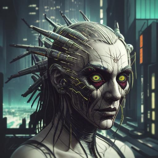 Disturbing Demonic Close-Up in Analog Horror Style