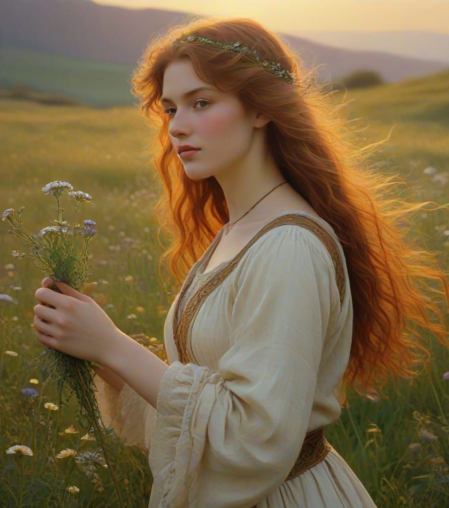 Rhiannon Gathering Herbs