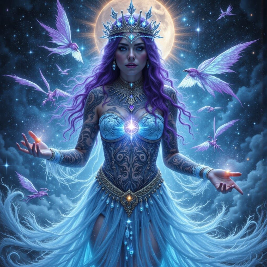 The Empress Tarot Card with Ice Maiden