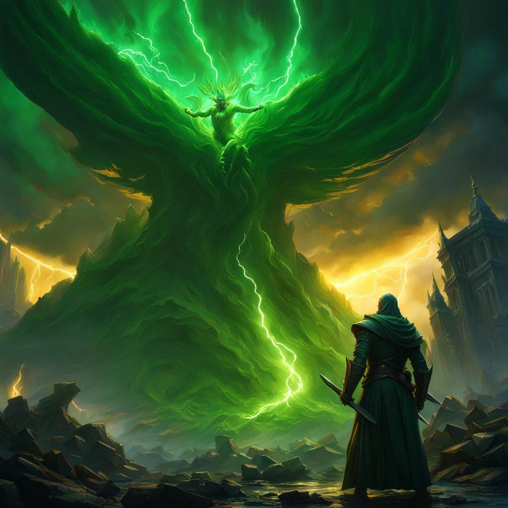 Green Soulnado Dark Fantasy Concept Art