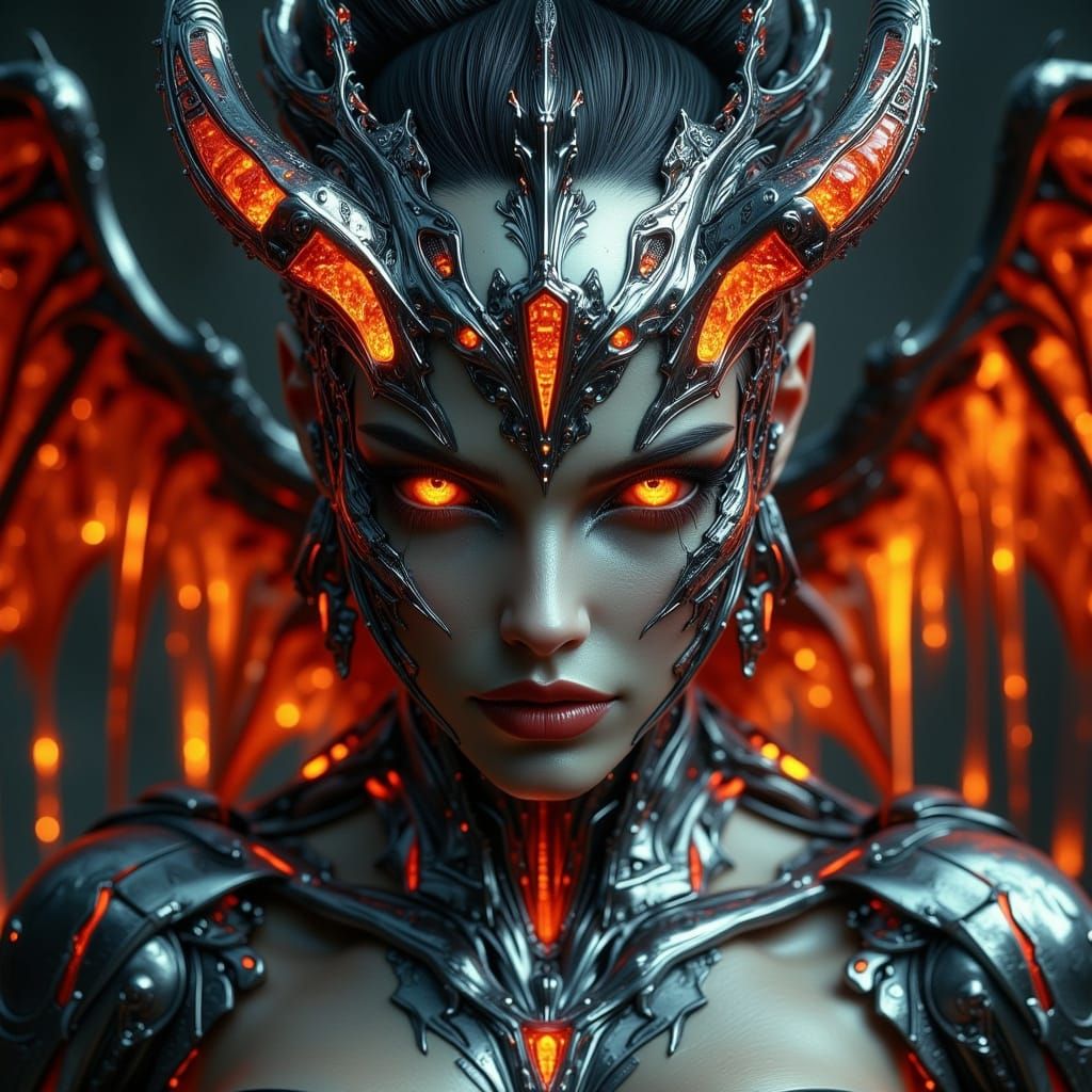 Demonic Chrome Queen with Molten Details