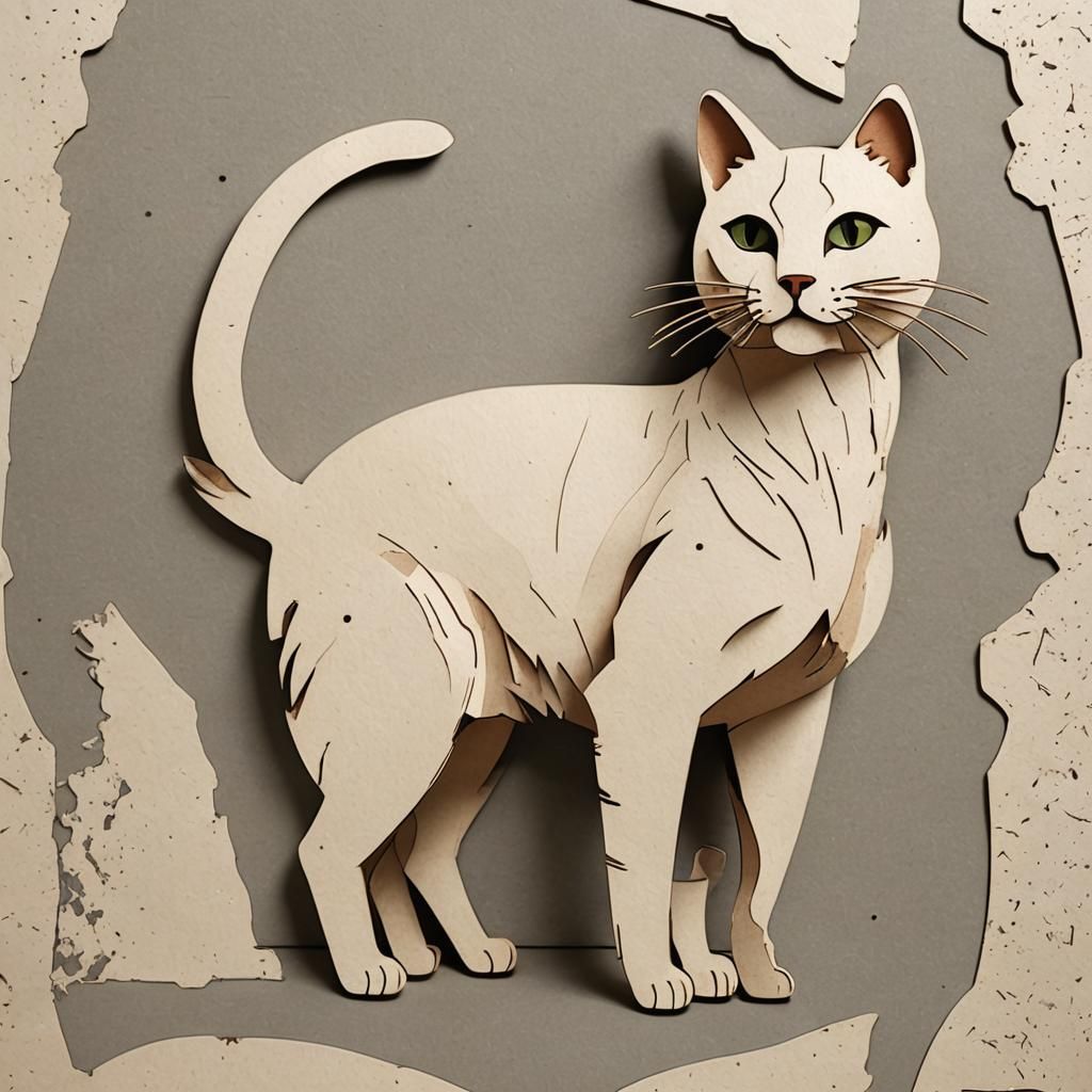 Art Moderne Style Cut-Out Cat