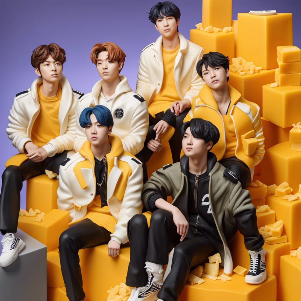 K-pop band BTS made entirely from cheese