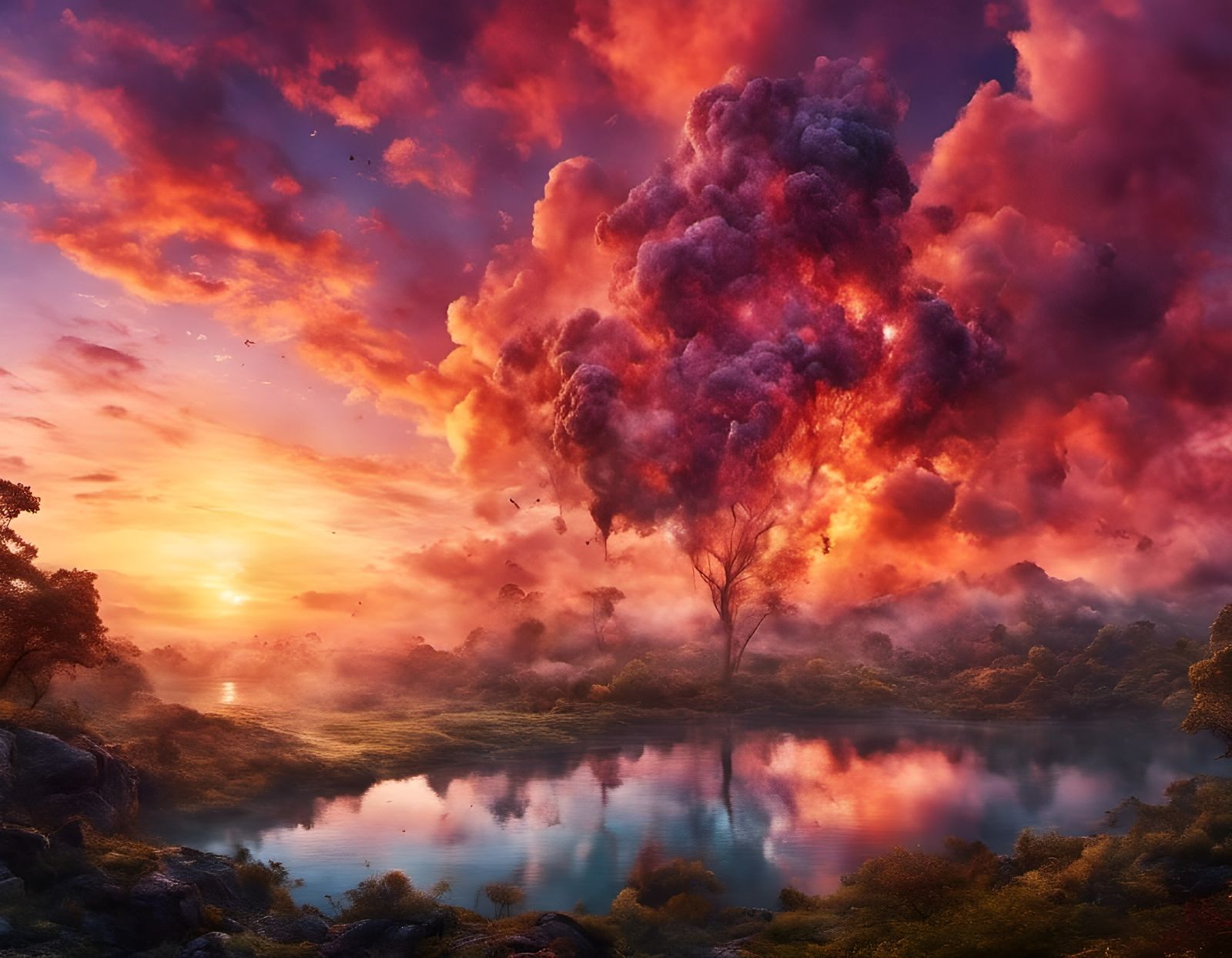 Idealistic Sunset: A Picturesque AI Dreamscape