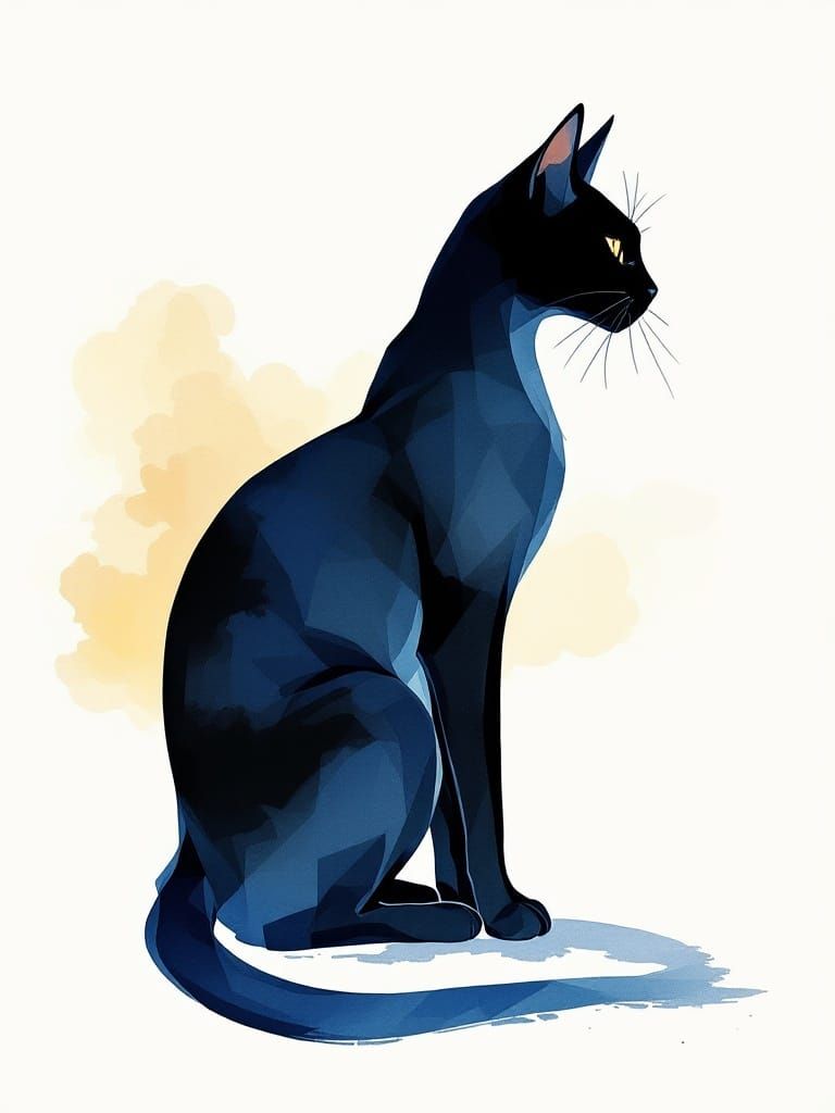 Ethereal Feline Form in Dazzling 80s-Inspired Art