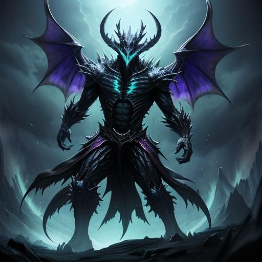 Spectral Leviathan with Demon Wings and Sinister Aura