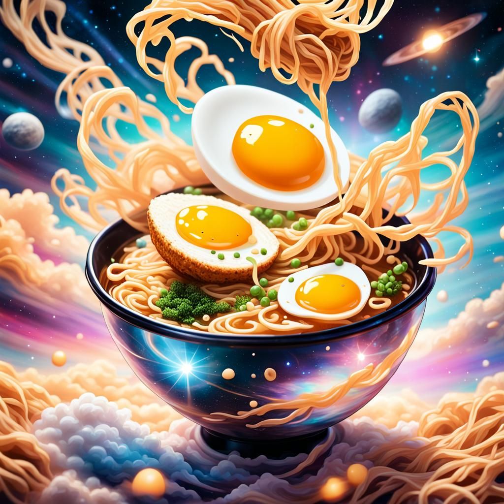 Astral Ramen Bowl in Space: Abstract Photography