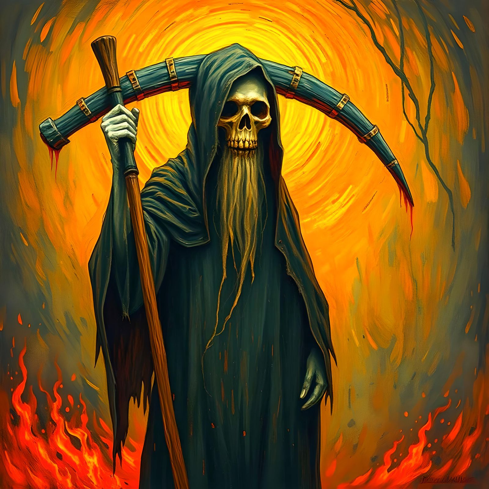 Grim Reaper Wraith in Fauvist Expressionist Style