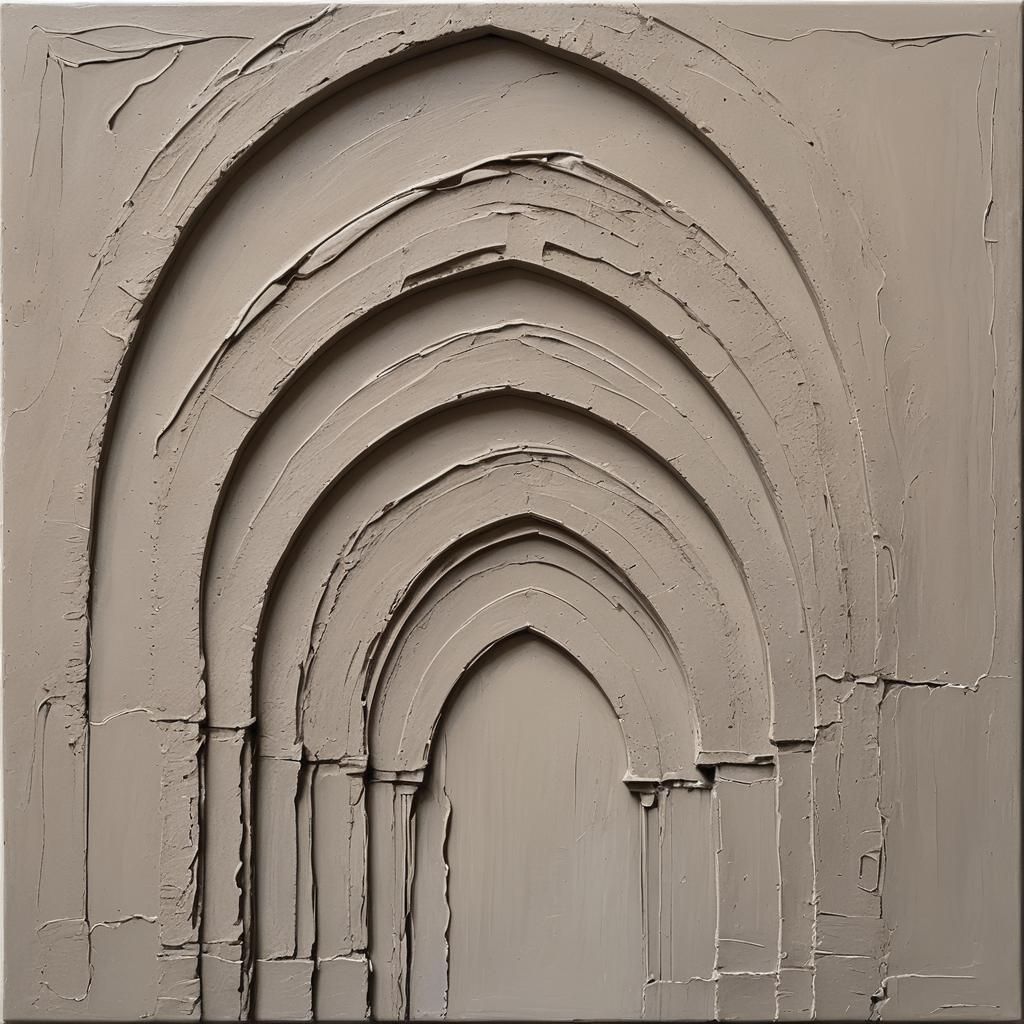 Minimalist Abstract Art with Textured Arches