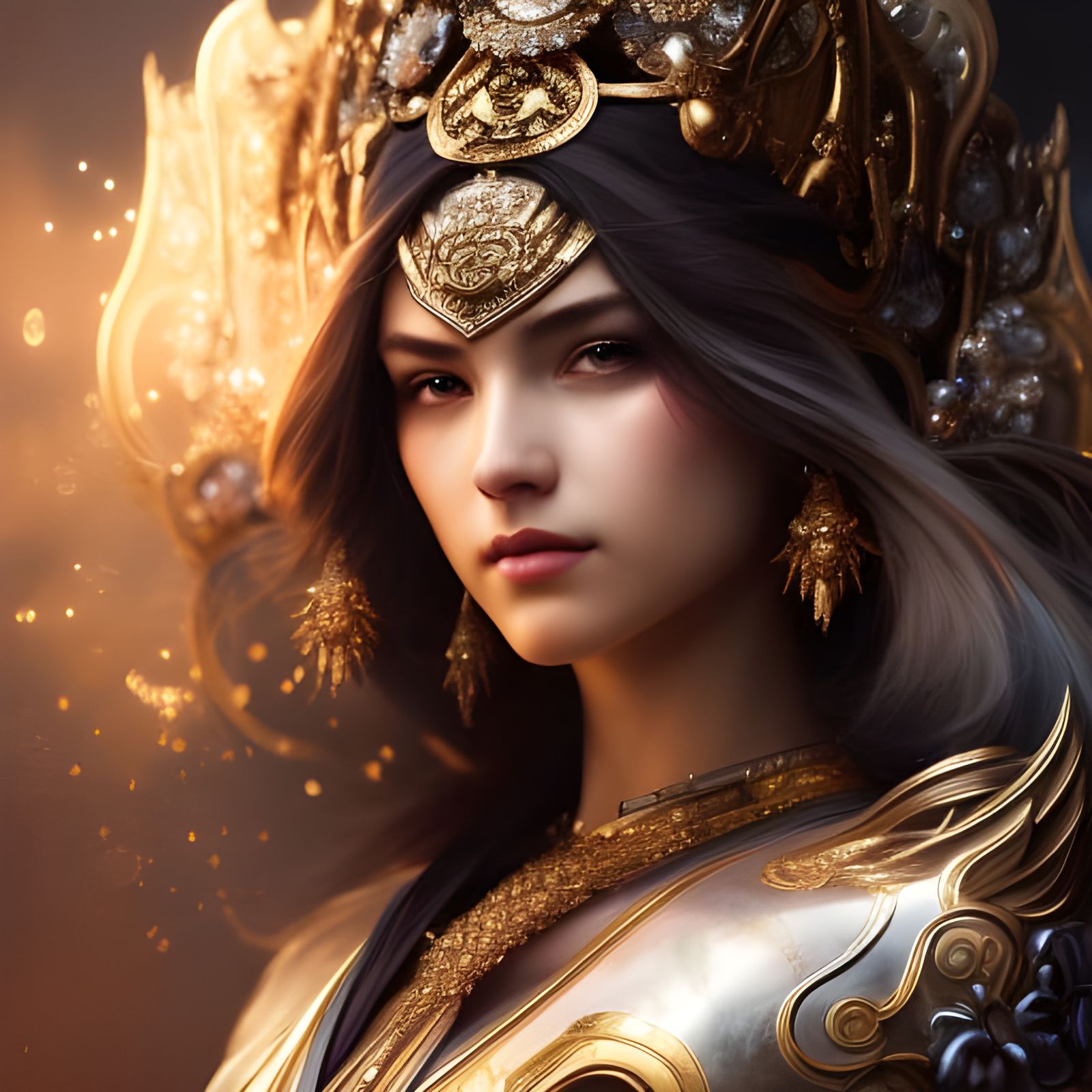 Beautiful Wizard Woman Portrait in Hyperdetailed Style