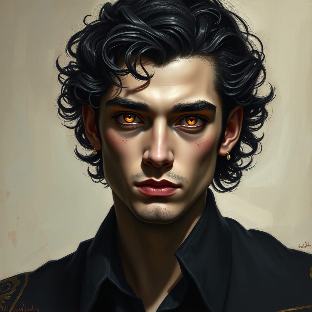 Ethereal Young Vampire Lord in Gothic Aristocracy