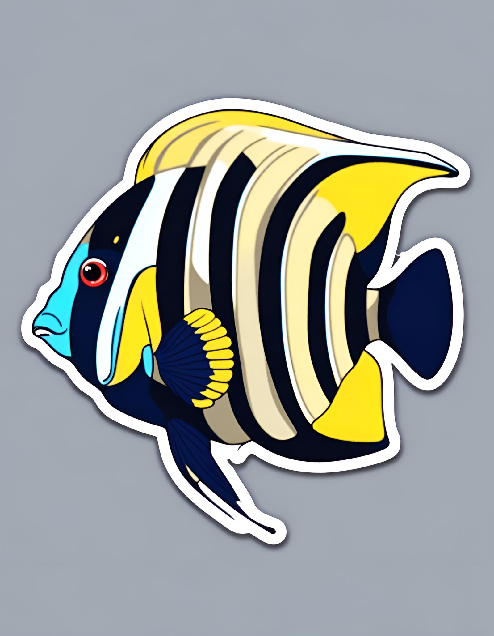 Cute Emperor Angelfish Sticker Design