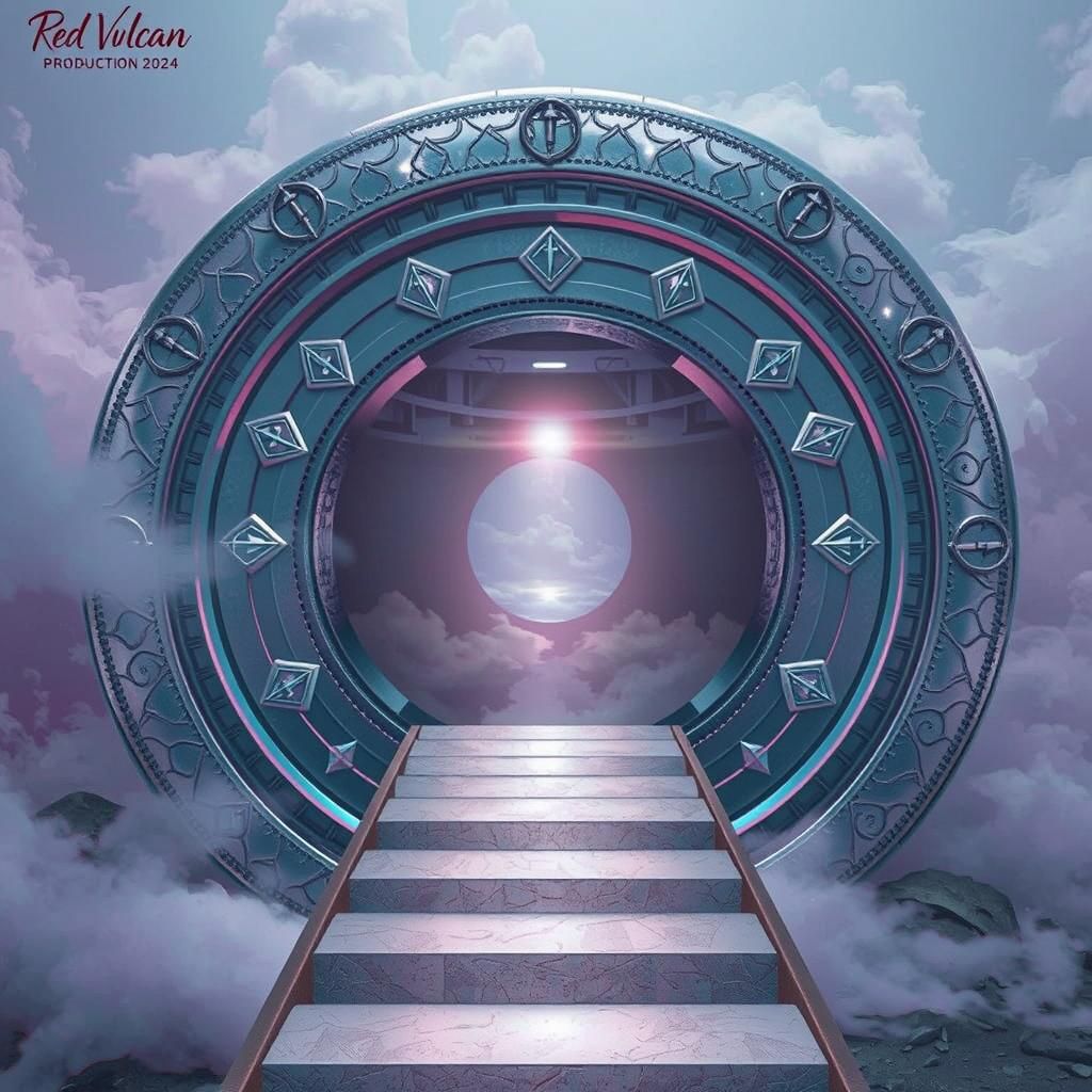 A mesmerizing circular portal, crafted from a mysterious, po...