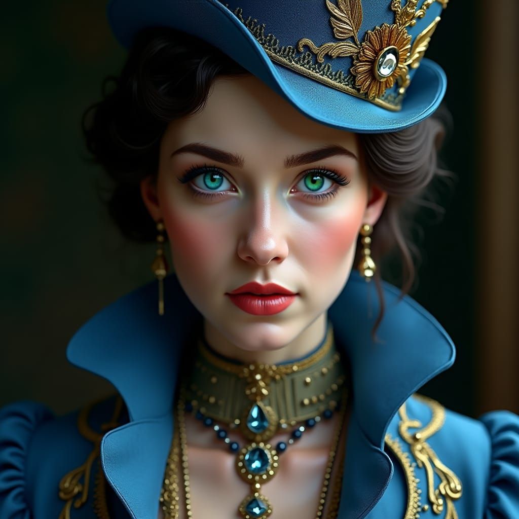 Victorian Actress with Heterochromatic Eyes, Digital Art