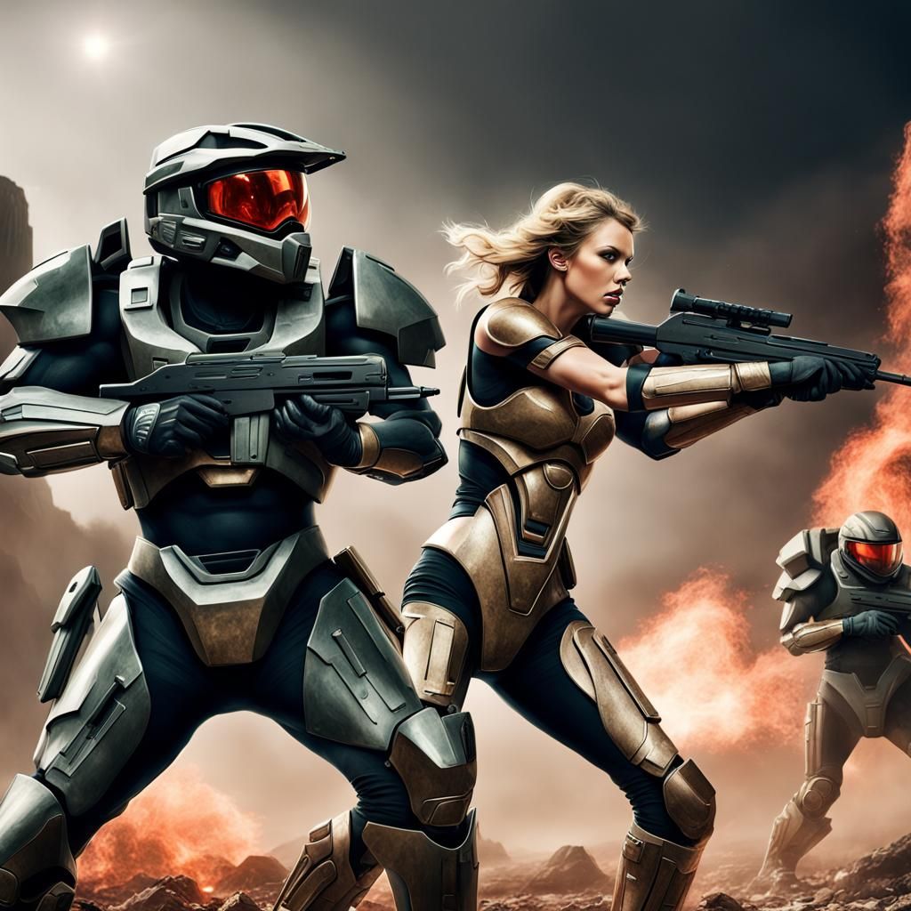 Halo Spartans Battle Grunts in Hyperrealistic HDR