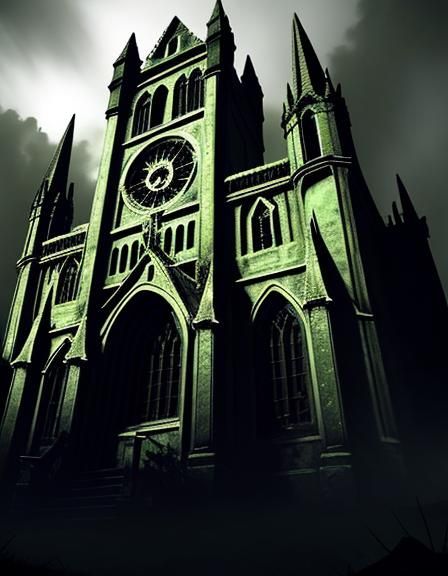 Ruined Church in Orc Nation: Dark Fantasy Art